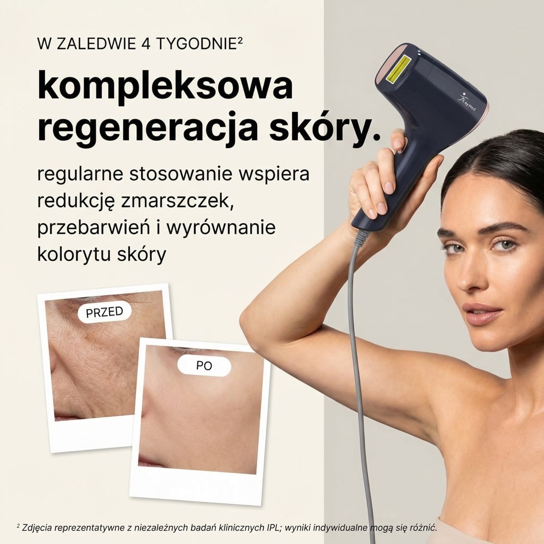 Kompleksowa regeneracja skóry — efekty przed i po trybie SR